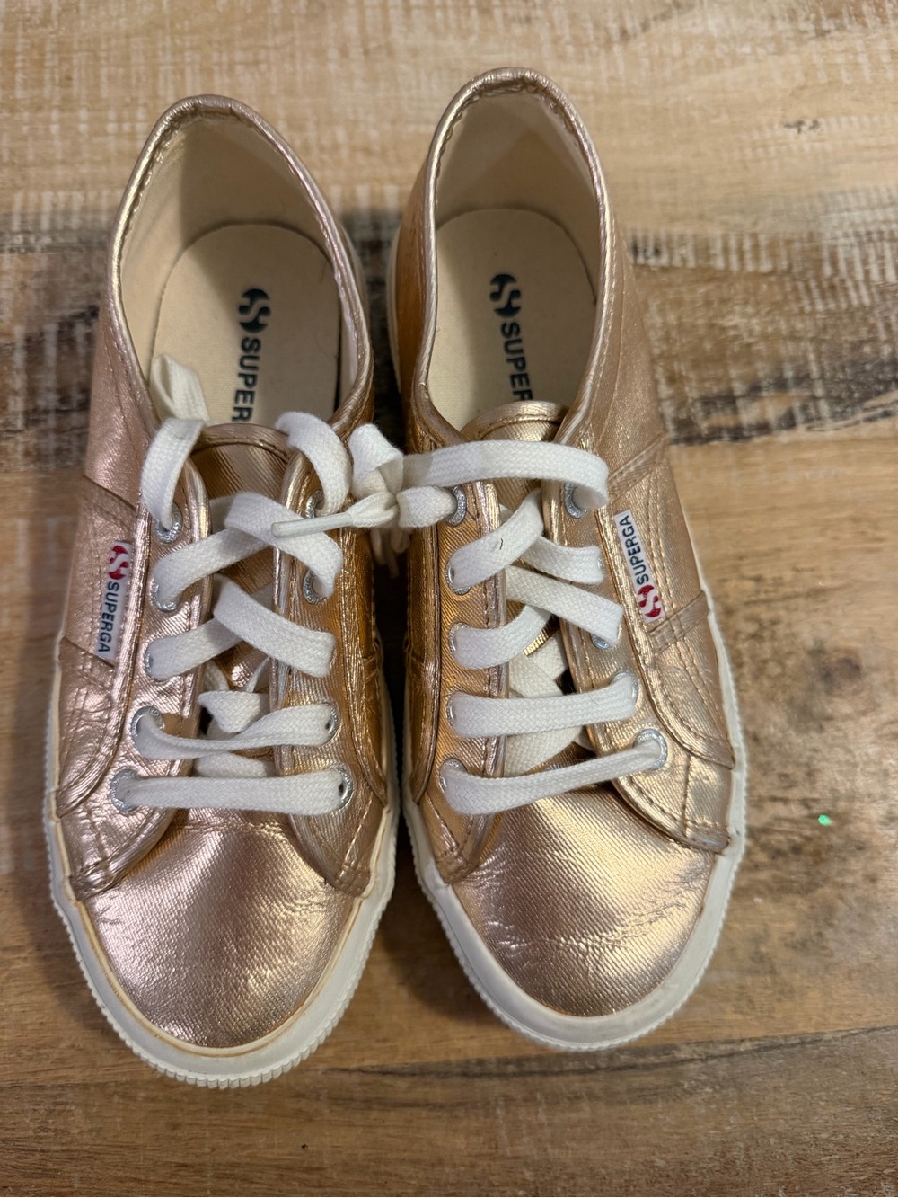 Superga 2750 Cotu Rose Gold Metallic sneakers. Size 7.5. EUC